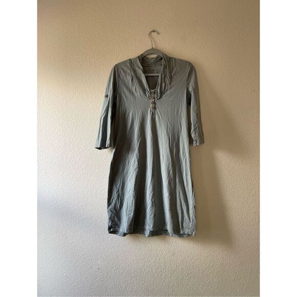 Neon Buddha sea foam green Henley button mini dress size medium - Picture 5 of 8